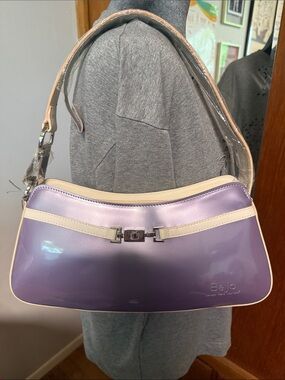 Beijo Lavender Shoulder Bag with Cream Trim